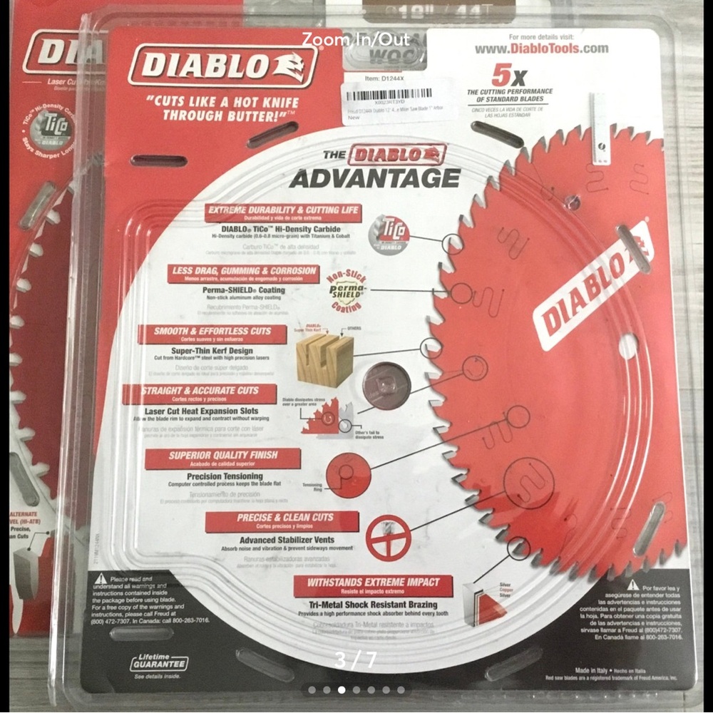NEW D1244X Diablo 12In 44 Tooth General Purpose Wood Saw Blade